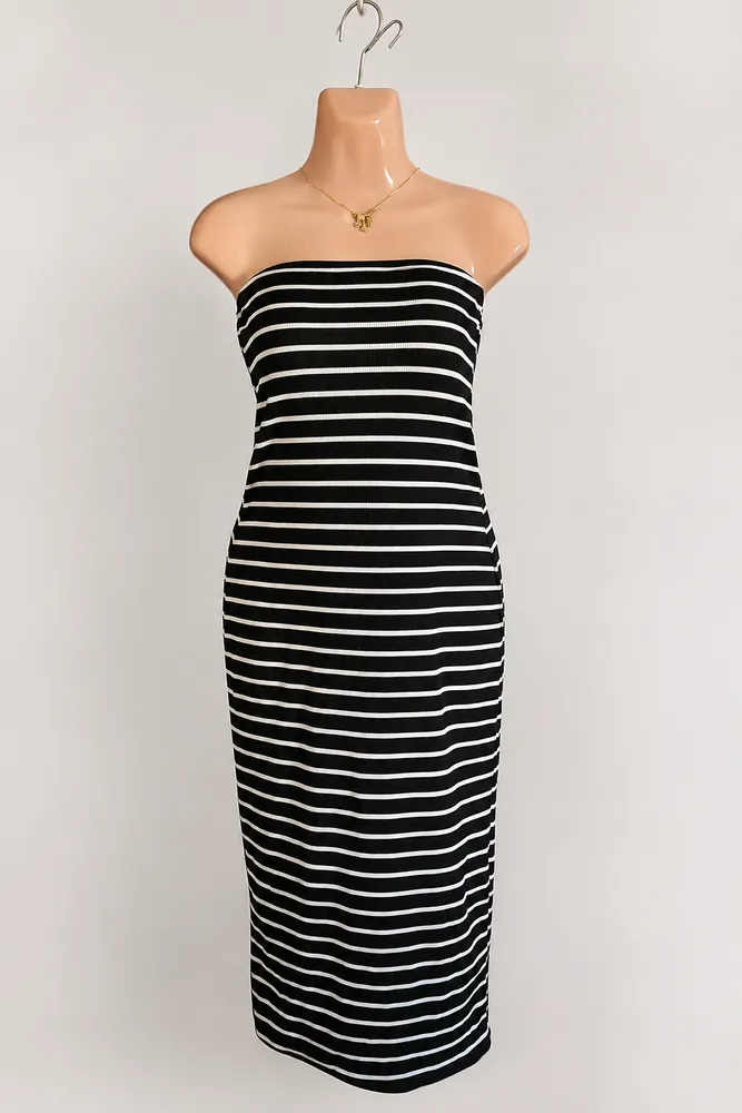 Vestido ajustado de rayas